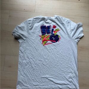 Nike White Short Sleeve Tee with Graphic Design